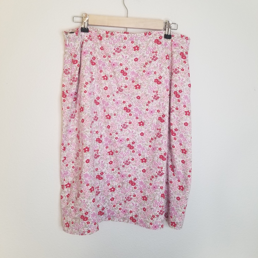 Boden Cotton Skirt Below Knee Lined Ditsy Floral